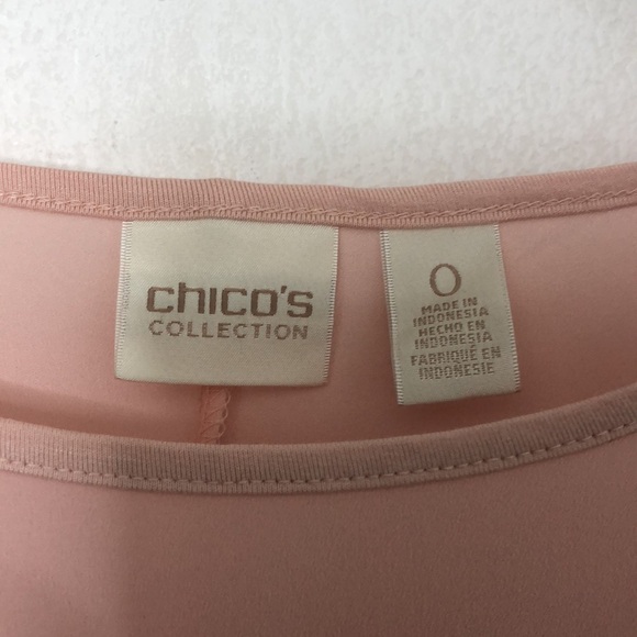 CHICO’S Collection Pink Stretch Knit Blouse Top - Picture 8 of 10